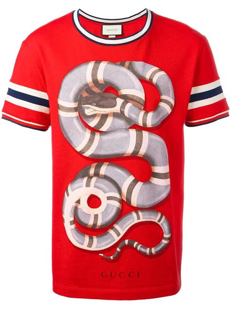 gucci red snake shirt|white Gucci shirt with snake.